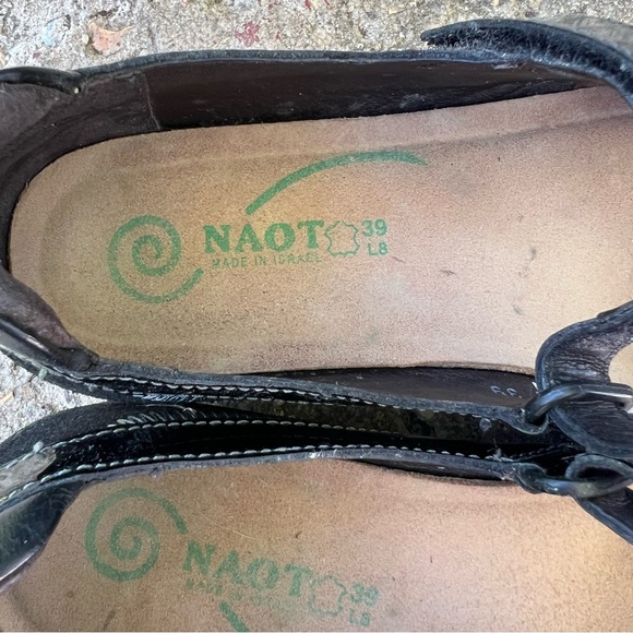 NAOT Kirei Black Leather Mary Janes Flats Comfort Shoes - Picture 4 of 8